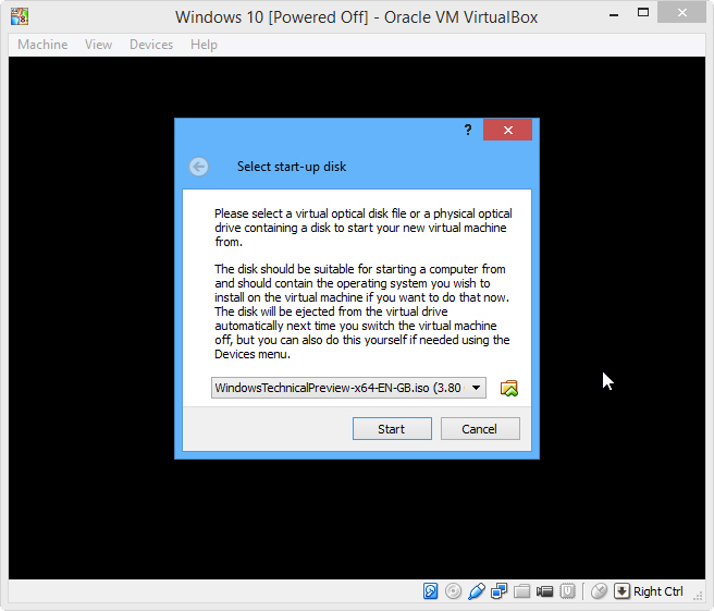 installare Windows 10 con Oracle VirtualBox