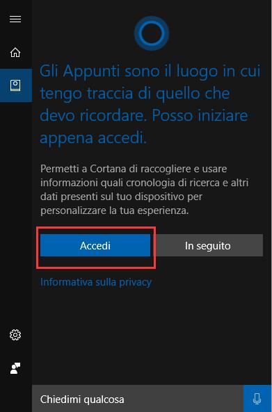 disattivare Cortana
