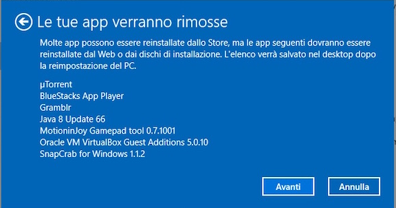 Come riportare Windows 10