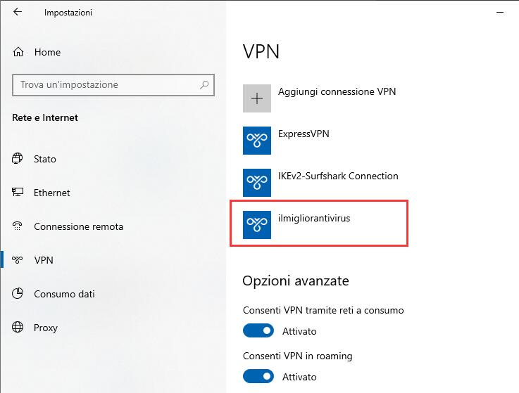 Configurare una VPN su Windows 10